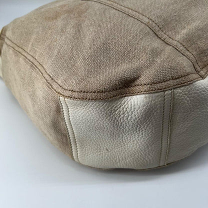 PRADA Shoulder Bag Purse Leather Beige Authentic