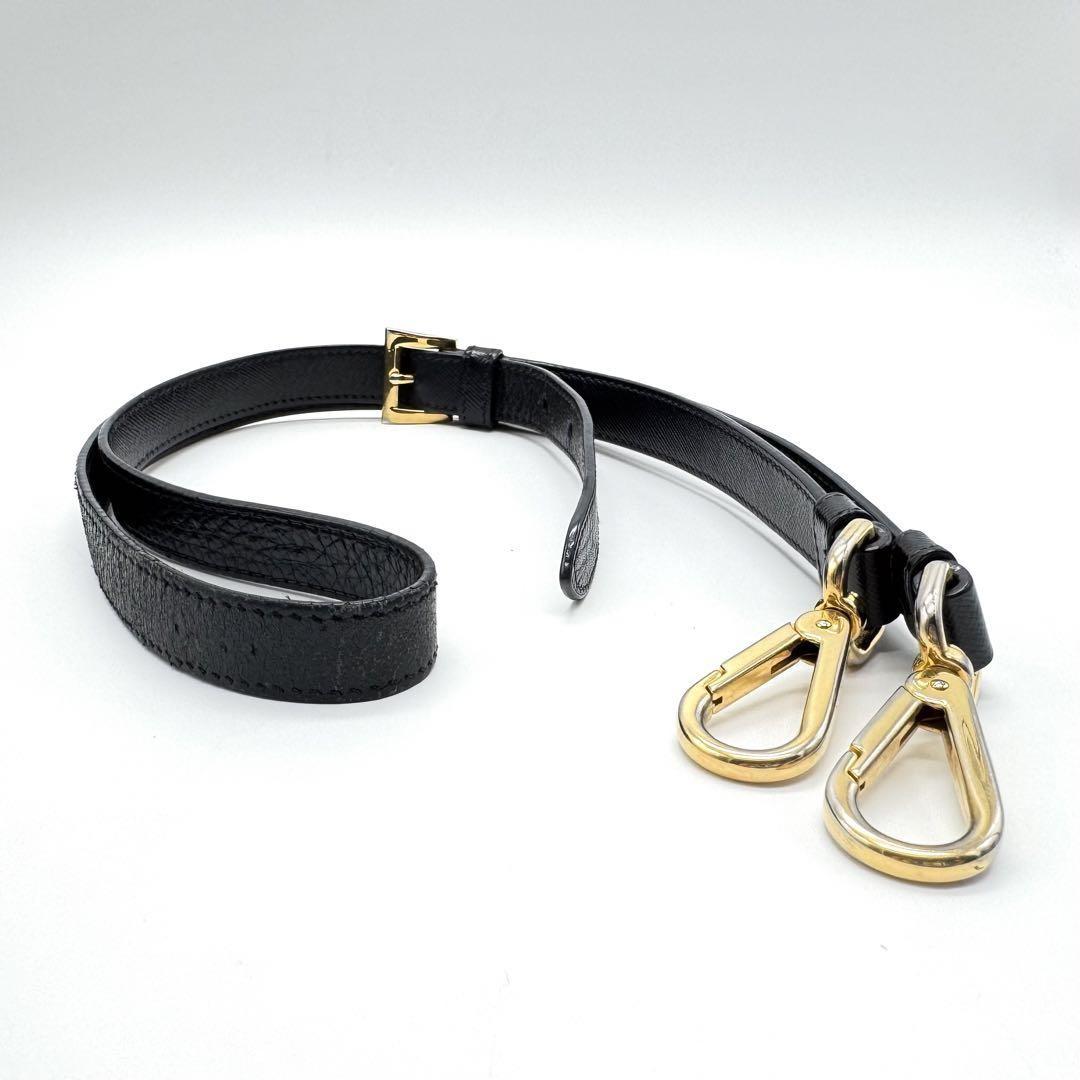 PRADA Shoulder Bag Purse Nylon Leather Black Authentic