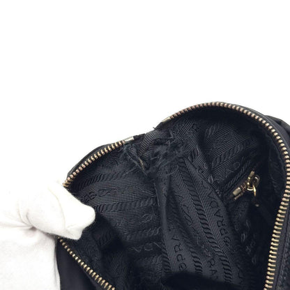 PRADA Shoulder Bag Purse Nylon Leather Black Authentic