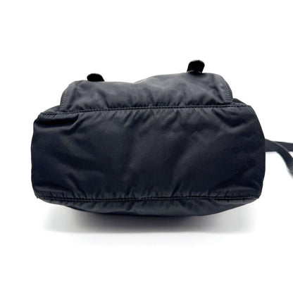 PRADA Shoulder Bag Purse Nylon Leather Black Authentic