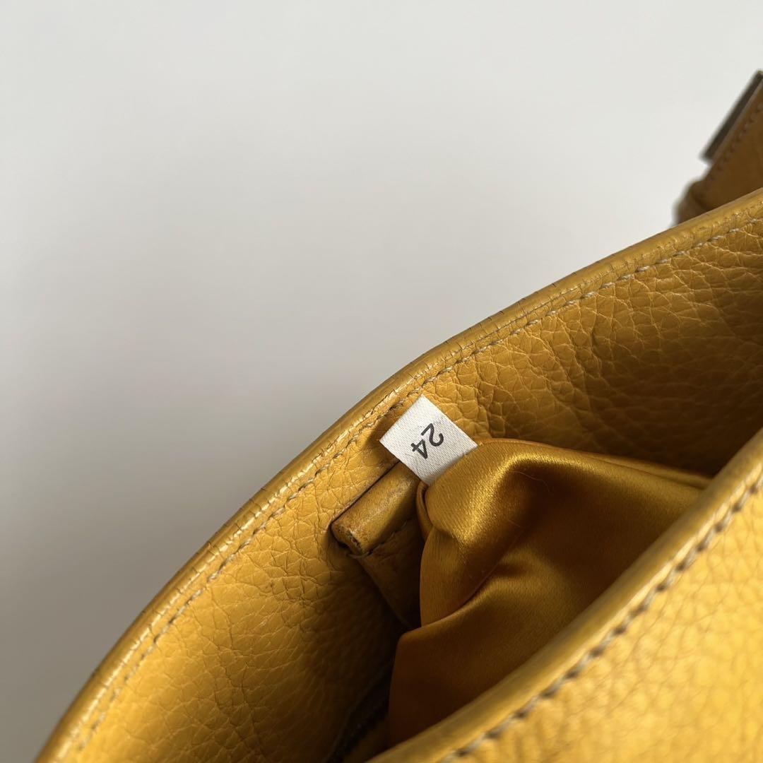 PRADA Shoulder Bag Purse VITELLO DIANO WOVEN Yellow Authentic