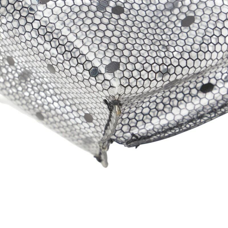 Valentino Hand Shoulder Bag Tote Purse 2way Vinyl Leather Black Clear Authentic