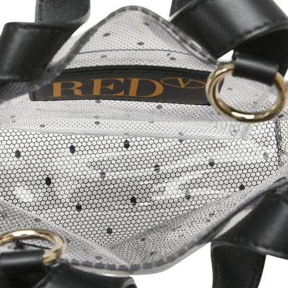 Valentino Hand Shoulder Bag Tote Purse 2way Vinyl Leather Black Clear Authentic