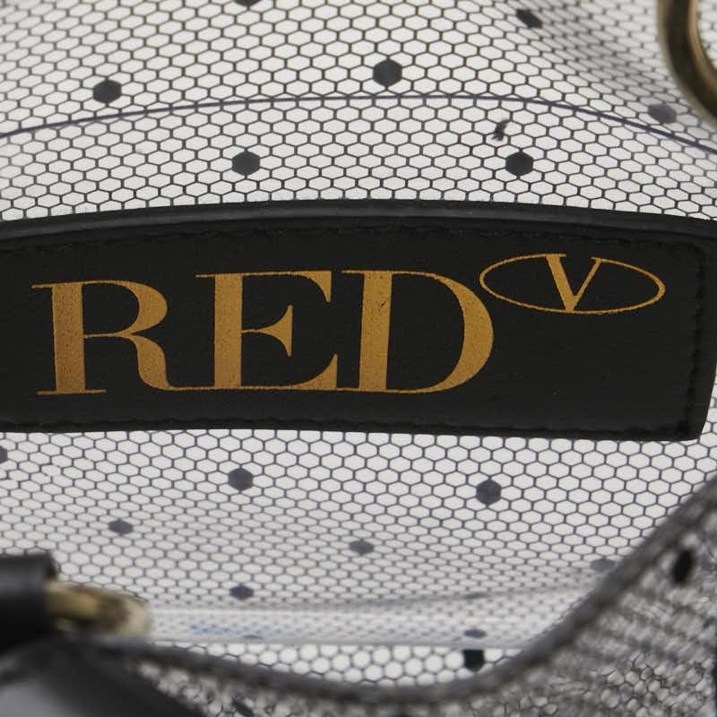 Valentino Hand Shoulder Bag Tote Purse 2way Vinyl Leather Black Clear Authentic