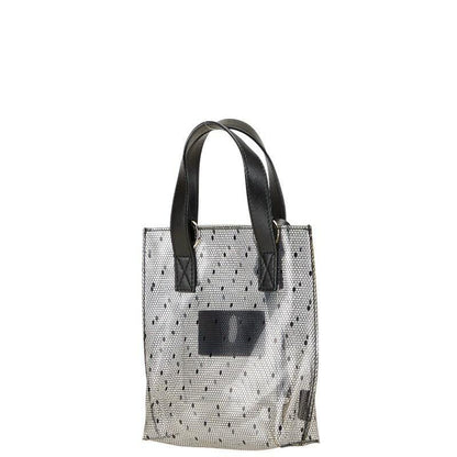 Valentino Hand Shoulder Bag Tote Purse 2way Vinyl Leather Black Clear Authentic