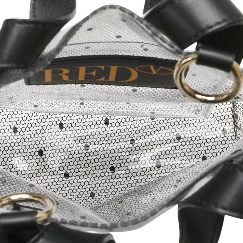 Valentino Hand Shoulder Bag Tote Purse 2way Vinyl Leather Black Clear Authentic