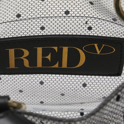 Valentino Hand Shoulder Bag Tote Purse 2way Vinyl Leather Black Clear Authentic