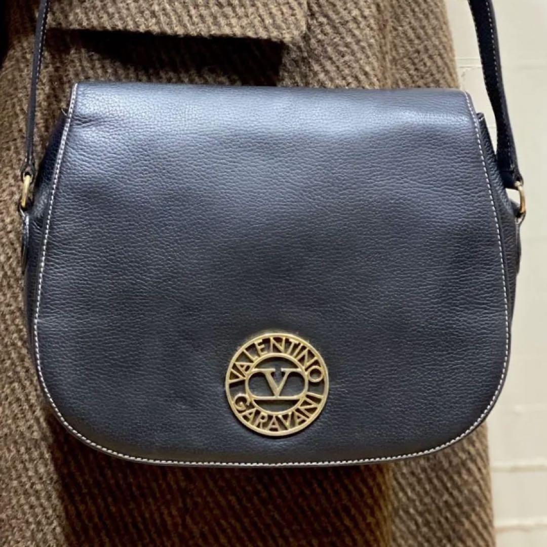 Valentino Garavani Shoulder Bag Purse Logo Leather Authentic
