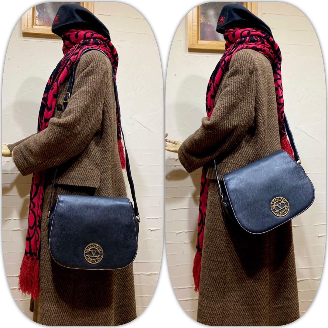 Valentino Garavani Shoulder Bag Purse Logo Leather Authentic