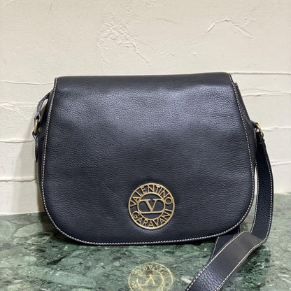 Valentino Garavani Shoulder Bag Purse Logo Leather Authentic
