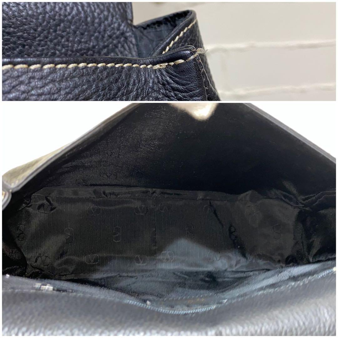 Valentino Garavani Shoulder Bag Purse Logo Leather Authentic