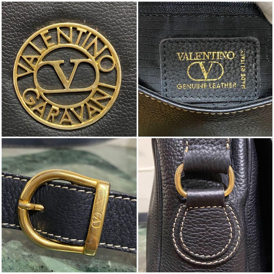 Valentino Garavani Shoulder Bag Purse Logo Leather Authentic