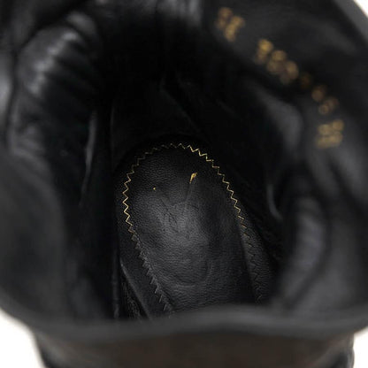 Saint Laurent Short Boots Shoes EU 38 US 8 Leather Black Authentic