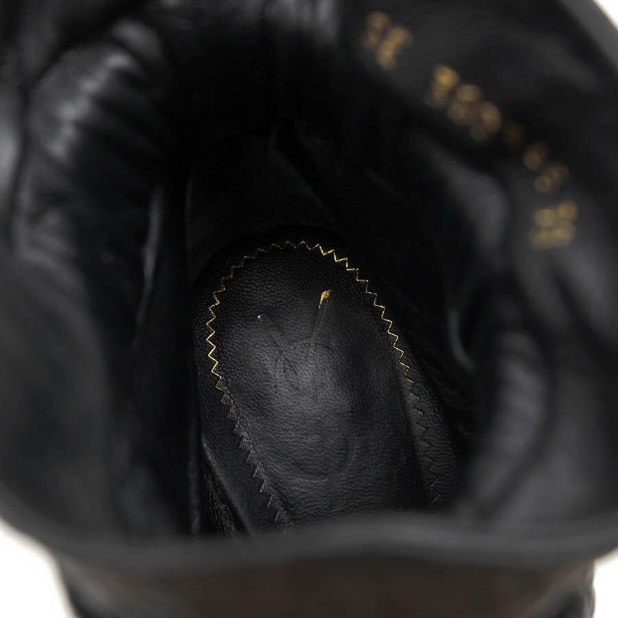 Saint Laurent Short Boots Shoes EU 38 US 8 Leather Black Authentic