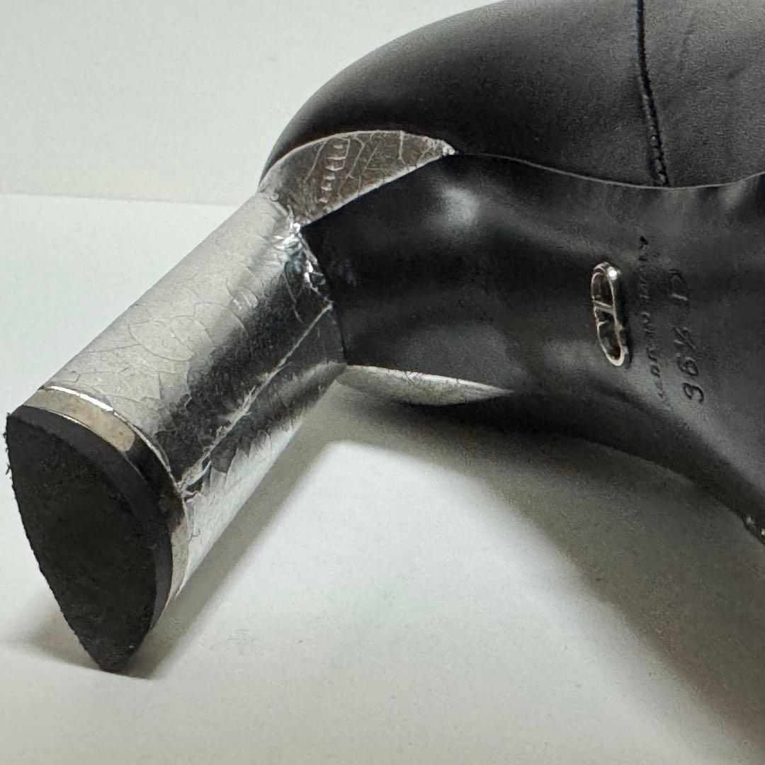 Christian Dior Short Boots Shoes EU 36.5 US 6.5 Leather Black Authentic