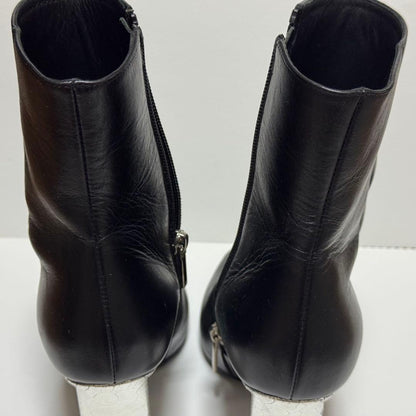 Christian Dior Short Boots Shoes EU 36.5 US 6.5 Leather Black Authentic