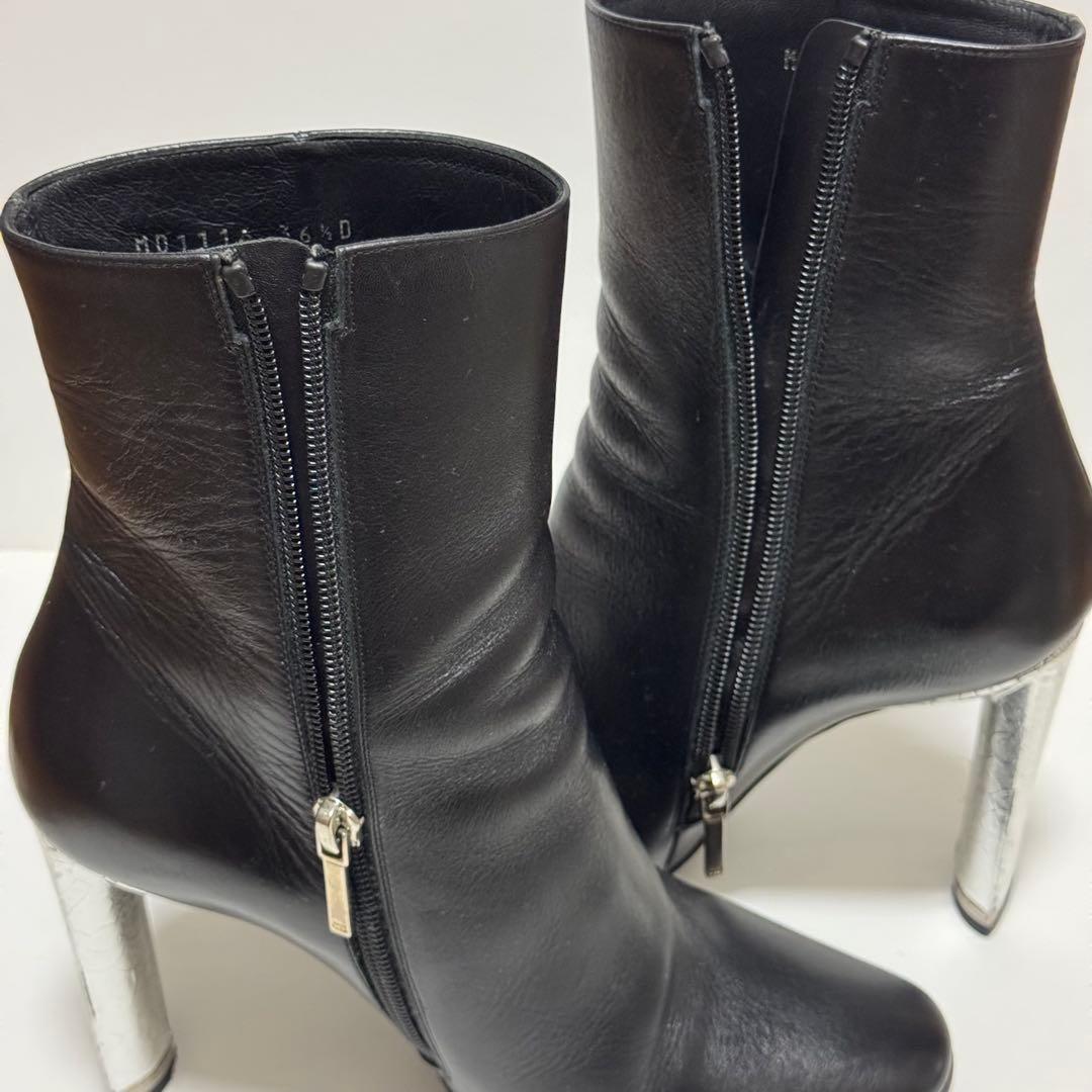 Christian Dior Short Boots Shoes EU 36.5 US 6.5 Leather Black Authentic