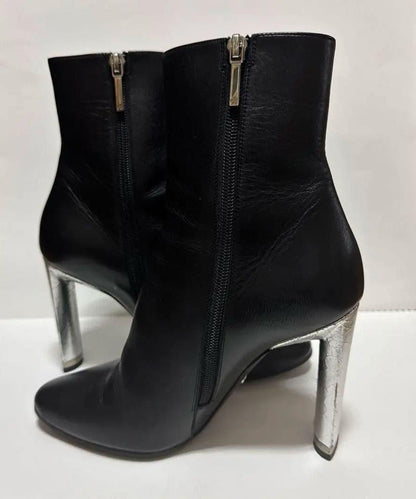 Christian Dior Short Boots Shoes EU 36.5 US 6.5 Leather Black Authentic