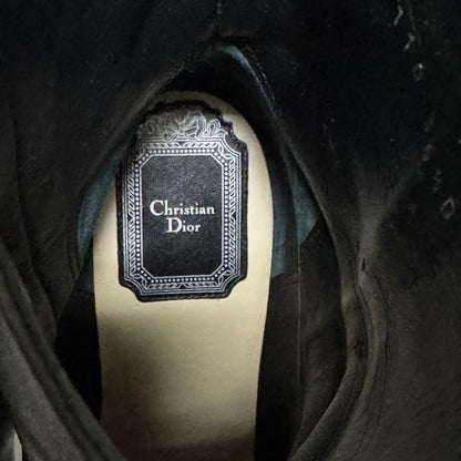 Christian Dior Short Boots Shoes EU 36.5 US 6.5 Leather Black Authentic