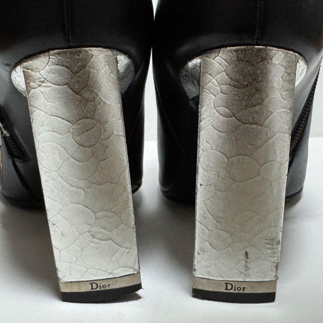 Christian Dior Short Boots Shoes EU 36.5 US 6.5 Leather Black Authentic