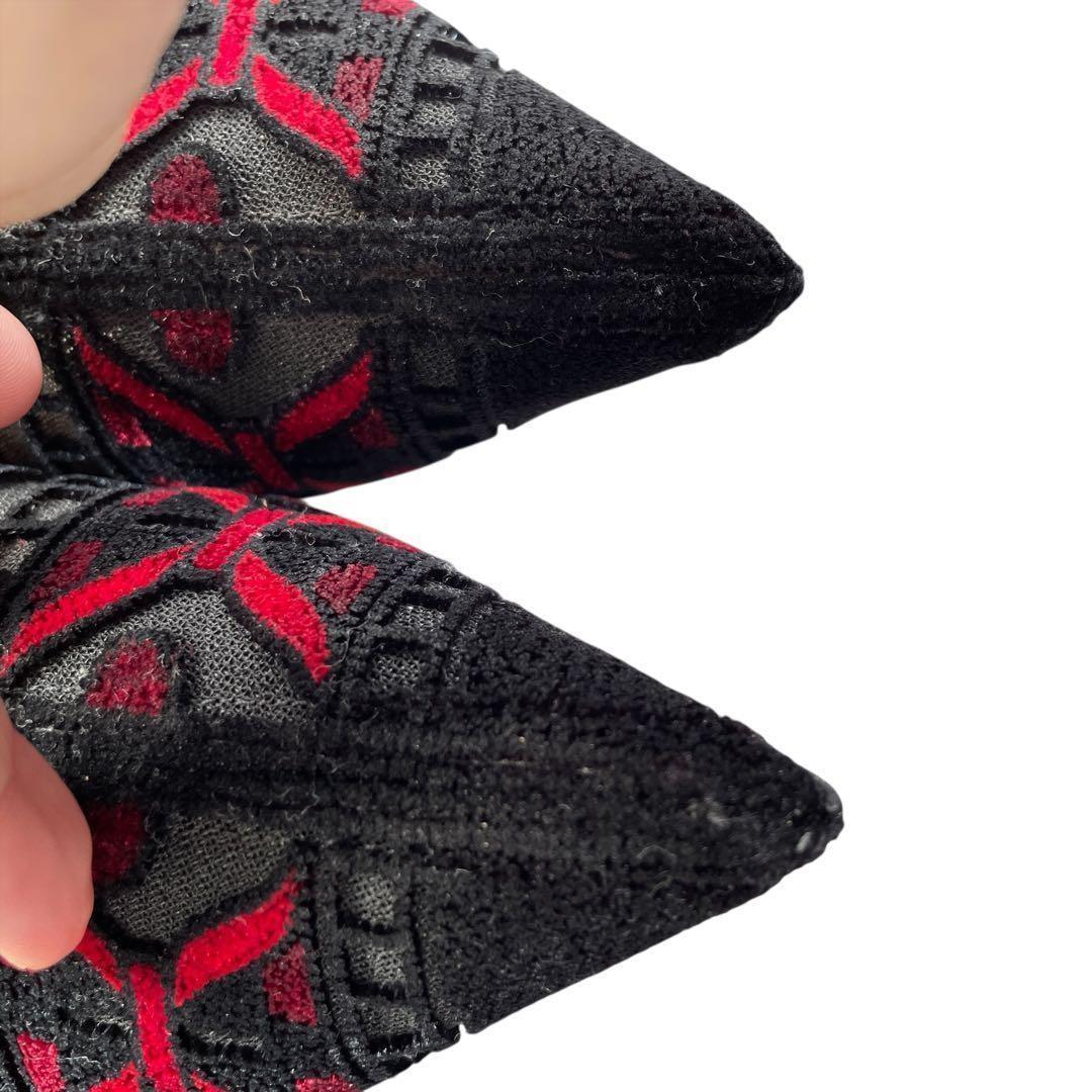 Christian Dior Short Boots Shoes EU 36.5 US 6.5 Black Red Authentic