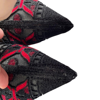 Christian Dior Short Boots Shoes EU 36.5 US 6.5 Black Red Authentic