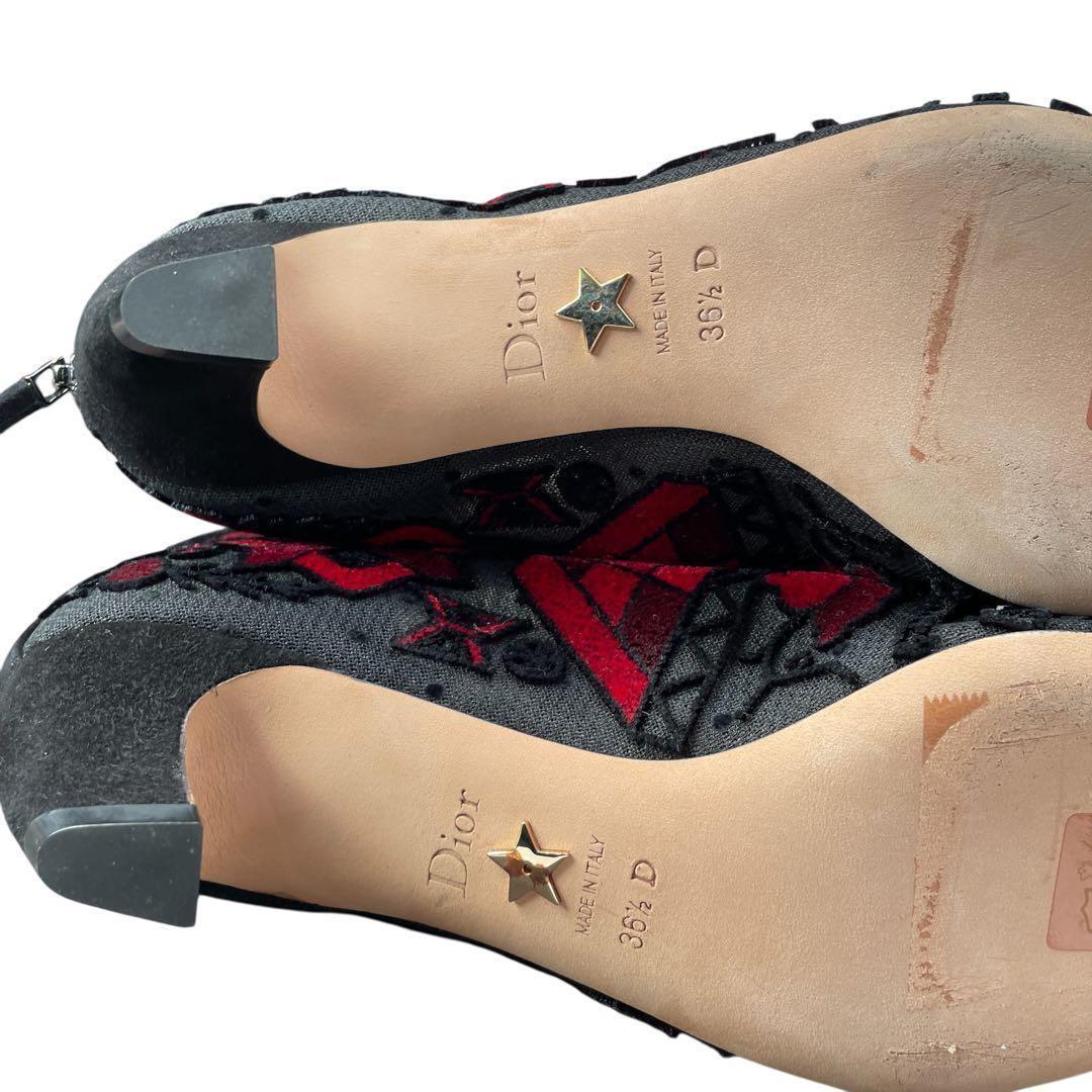 Christian Dior Short Boots Shoes EU 36.5 US 6.5 Black Red Authentic