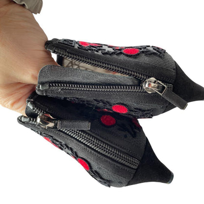 Christian Dior Short Boots Shoes EU 36.5 US 6.5 Black Red Authentic