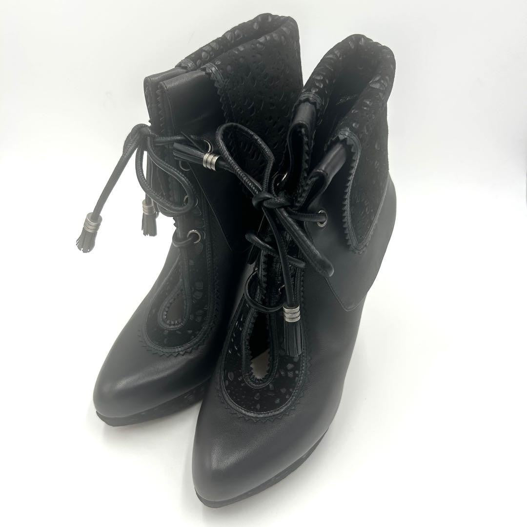 Christian Dior Short Boots Shoes EU 36.5 US 6.5 Black Authentic