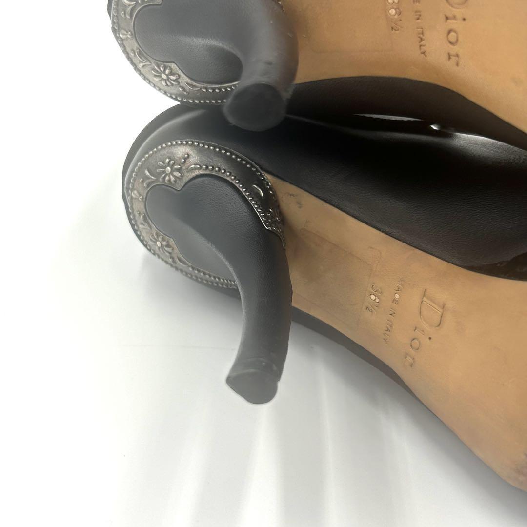 Christian Dior Short Boots Shoes EU 36.5 US 6.5 Black Authentic