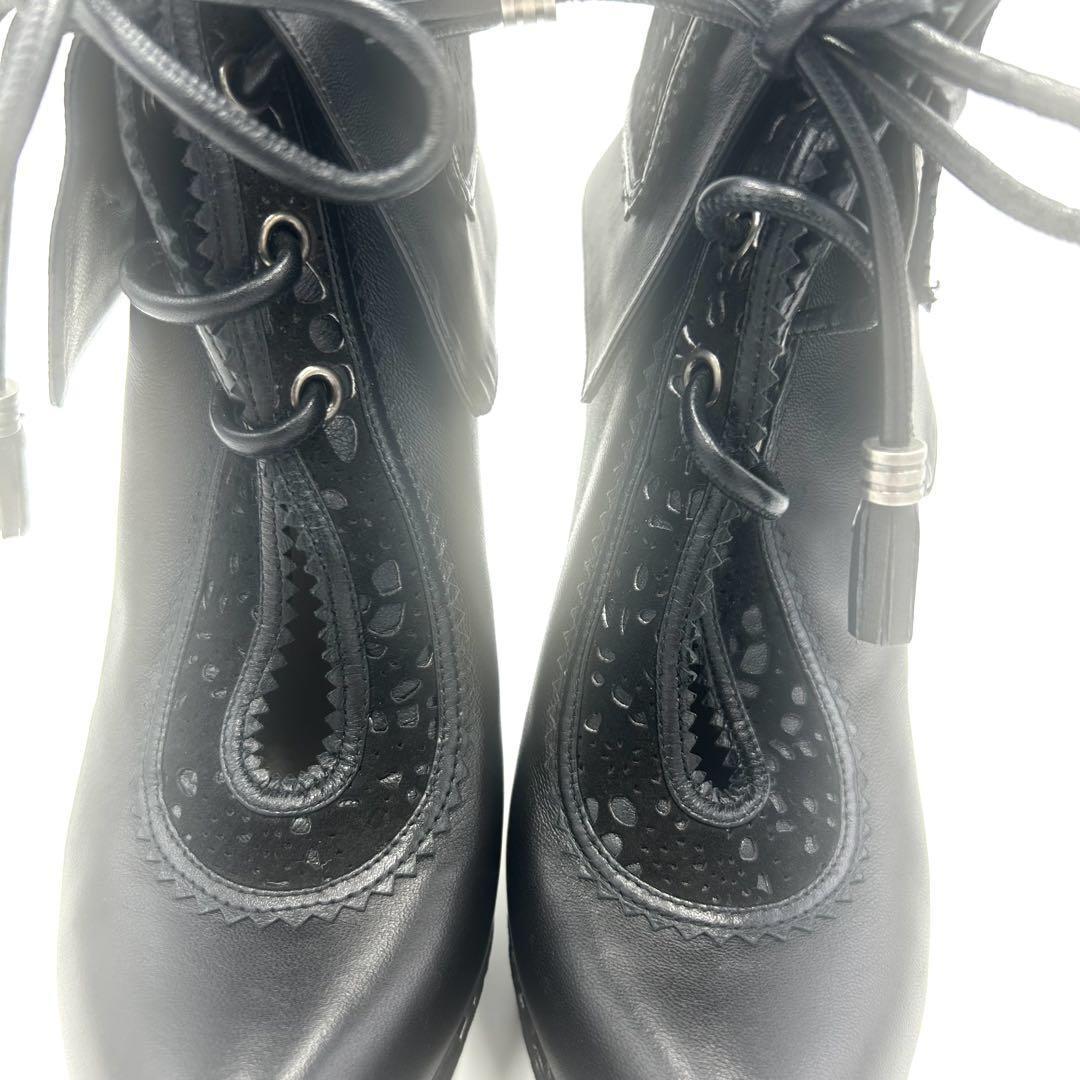 Christian Dior Short Boots Shoes EU 36.5 US 6.5 Black Authentic