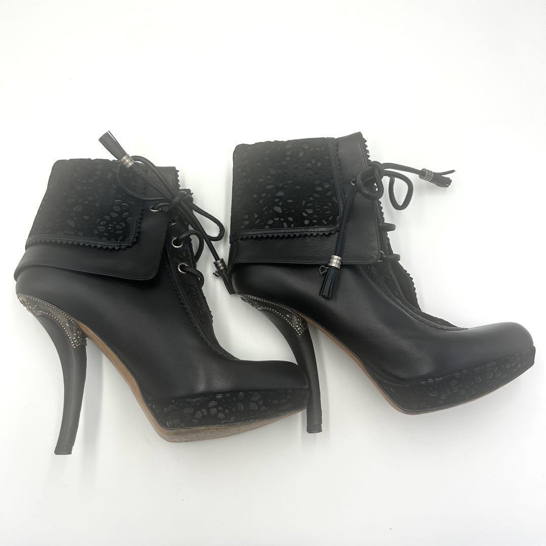Christian Dior Short Boots Shoes EU 36.5 US 6.5 Black Authentic