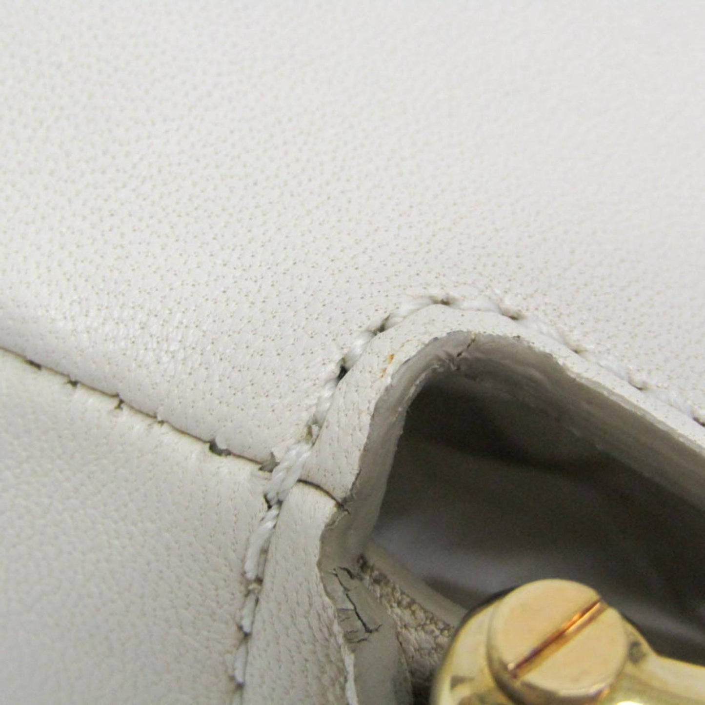 Chloe Shoulder Bag Purse Leather Off White Authentic