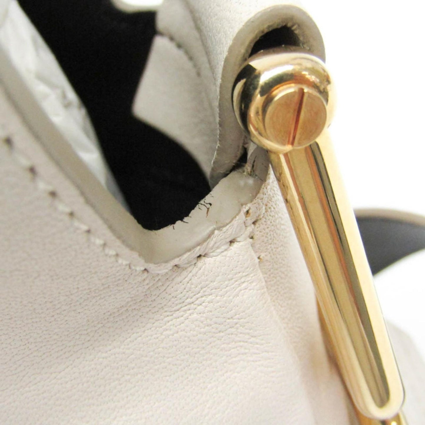 Chloe Shoulder Bag Purse Leather Off White Authentic