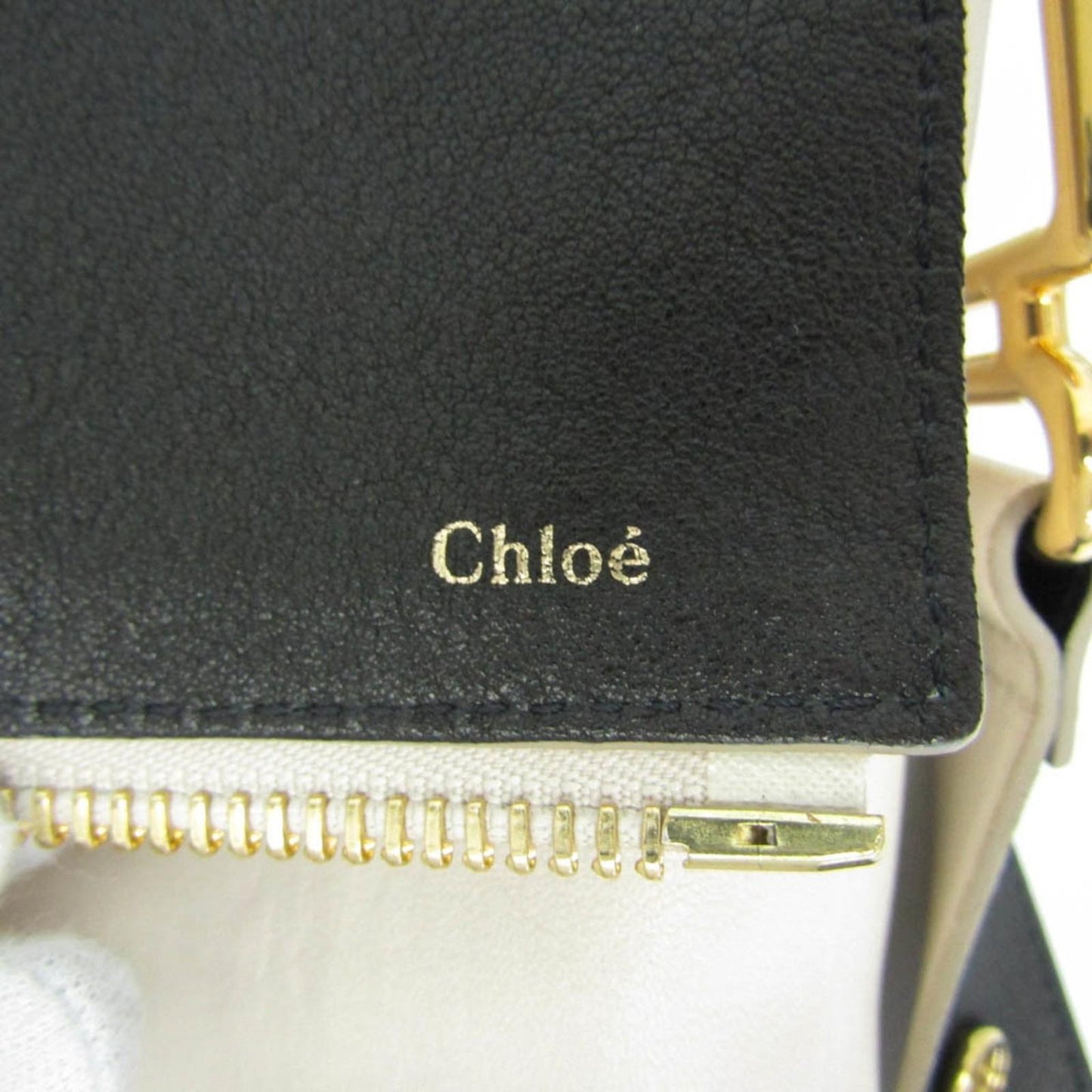 Chloe Shoulder Bag Purse Leather Off White Authentic