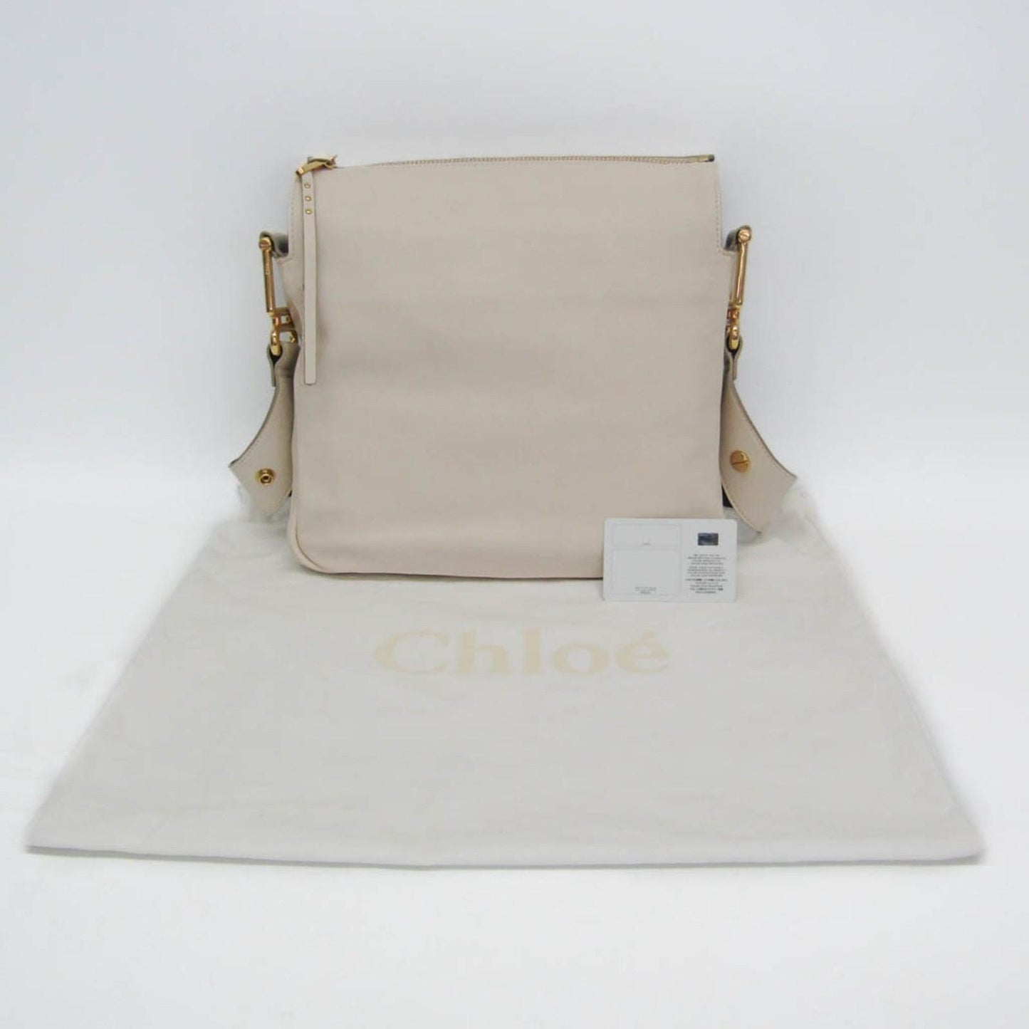 Chloe Shoulder Bag Purse Leather Off White Authentic
