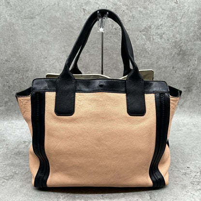 Chloe Hand Bag Tote Purse Leather Black Pink Beige Authentic