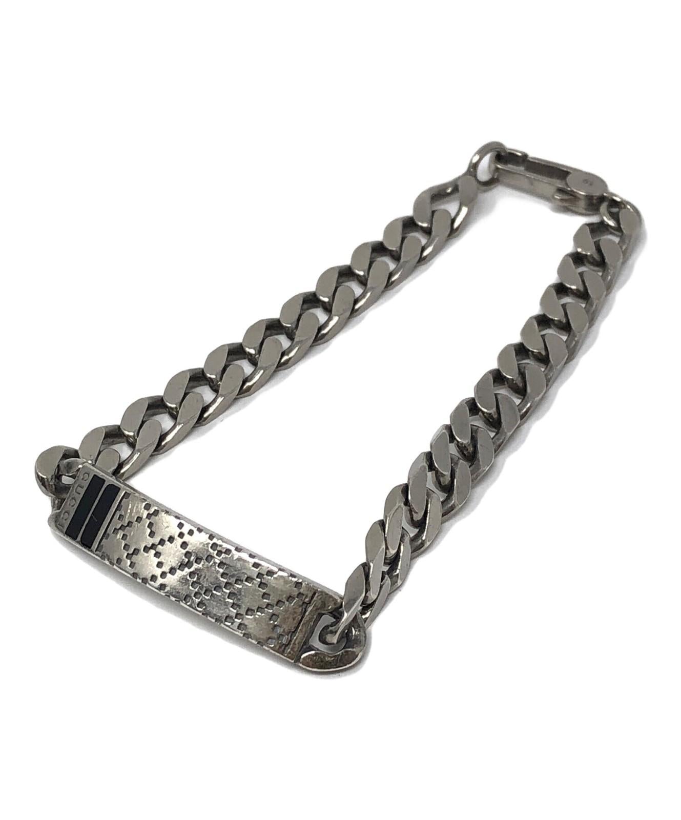 GUCCI Bracelet Bangle Diamante Silver 925 Men Accessory Authentic