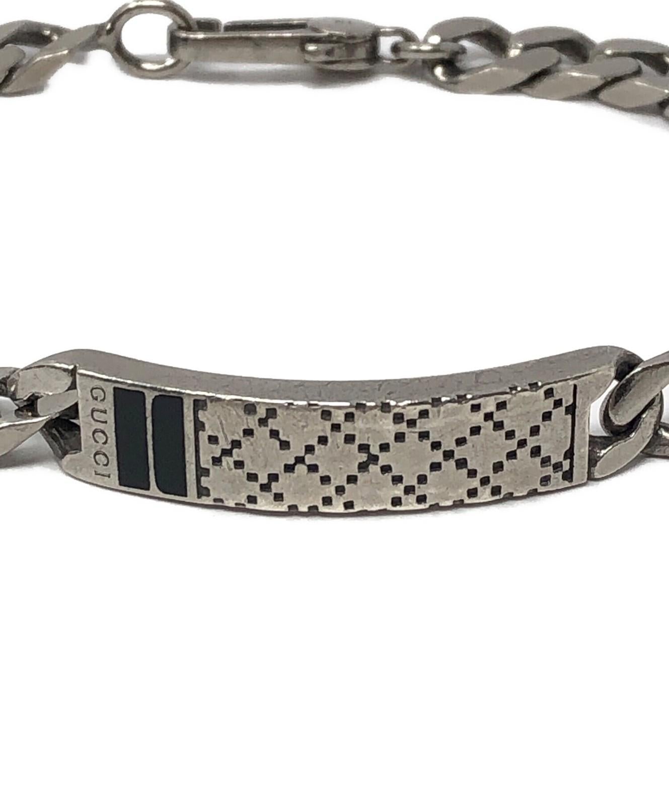 GUCCI Bracelet Bangle Diamante Silver 925 Men Accessory Authentic
