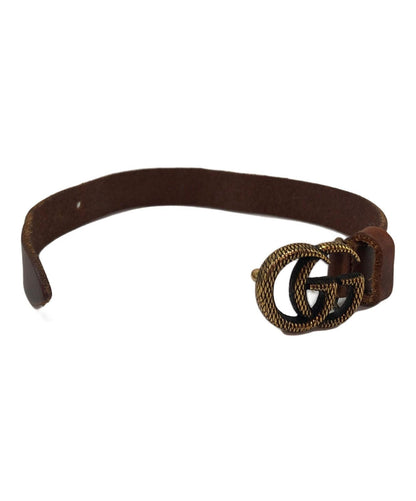 GUCCI Bracelet Bangle Leather Brown Men Accessory Authentic