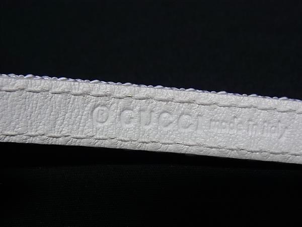 GUCCI Bracelet Bangle LOVES YOU White Red Canvas Leather Women Accessory Auth