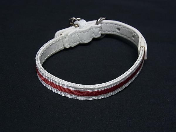 GUCCI Bracelet Bangle LOVES YOU White Red Canvas Leather Women Accessory Auth
