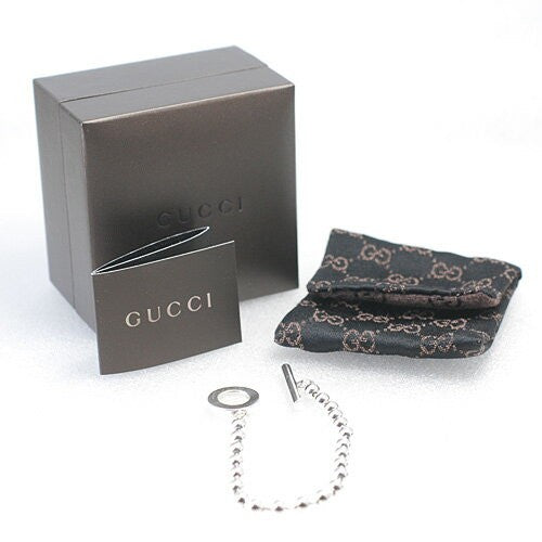 GUCCI Bracelet Bangle Ball Chsin Silver 925 Women Accessory Authentic