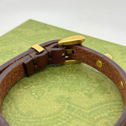 GUCCI Bracelet Bangle Cat Tiger Leather Women Accessory Authentic