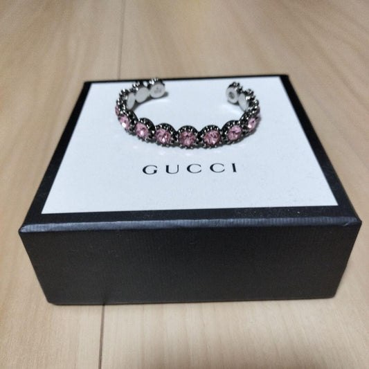 GUCCI Bracelet Bangle Pink stone Women Accessory Authentic