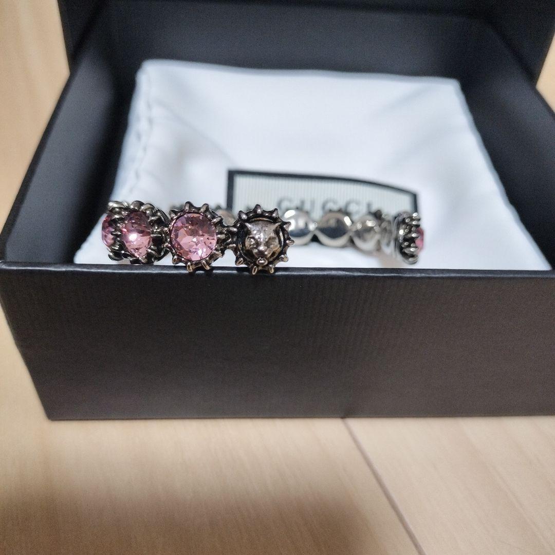 GUCCI Bracelet Bangle Pink stone Women Accessory Authentic