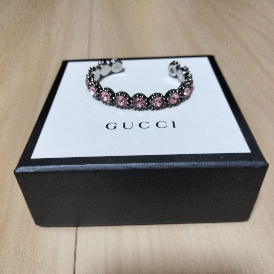 GUCCI Bracelet Bangle Pink stone Women Accessory Authentic