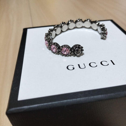 GUCCI Bracelet Bangle Pink stone Women Accessory Authentic