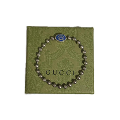 GUCCI Bracelet Bangle Ball Chain Silver Women Accessory Authentic