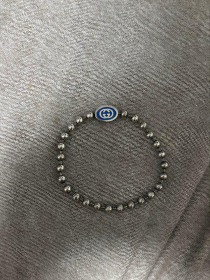 GUCCI Bracelet Bangle Ball Chain Silver Women Accessory Authentic